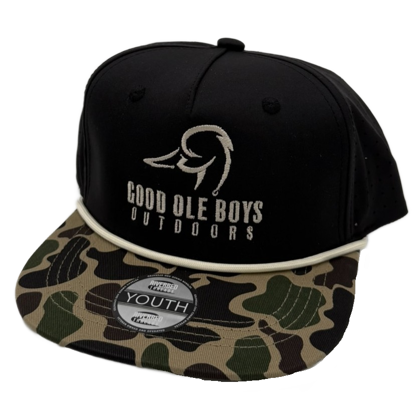 Youth - GOB12 Duck Logo 5perf Black/Camo Tan Rope