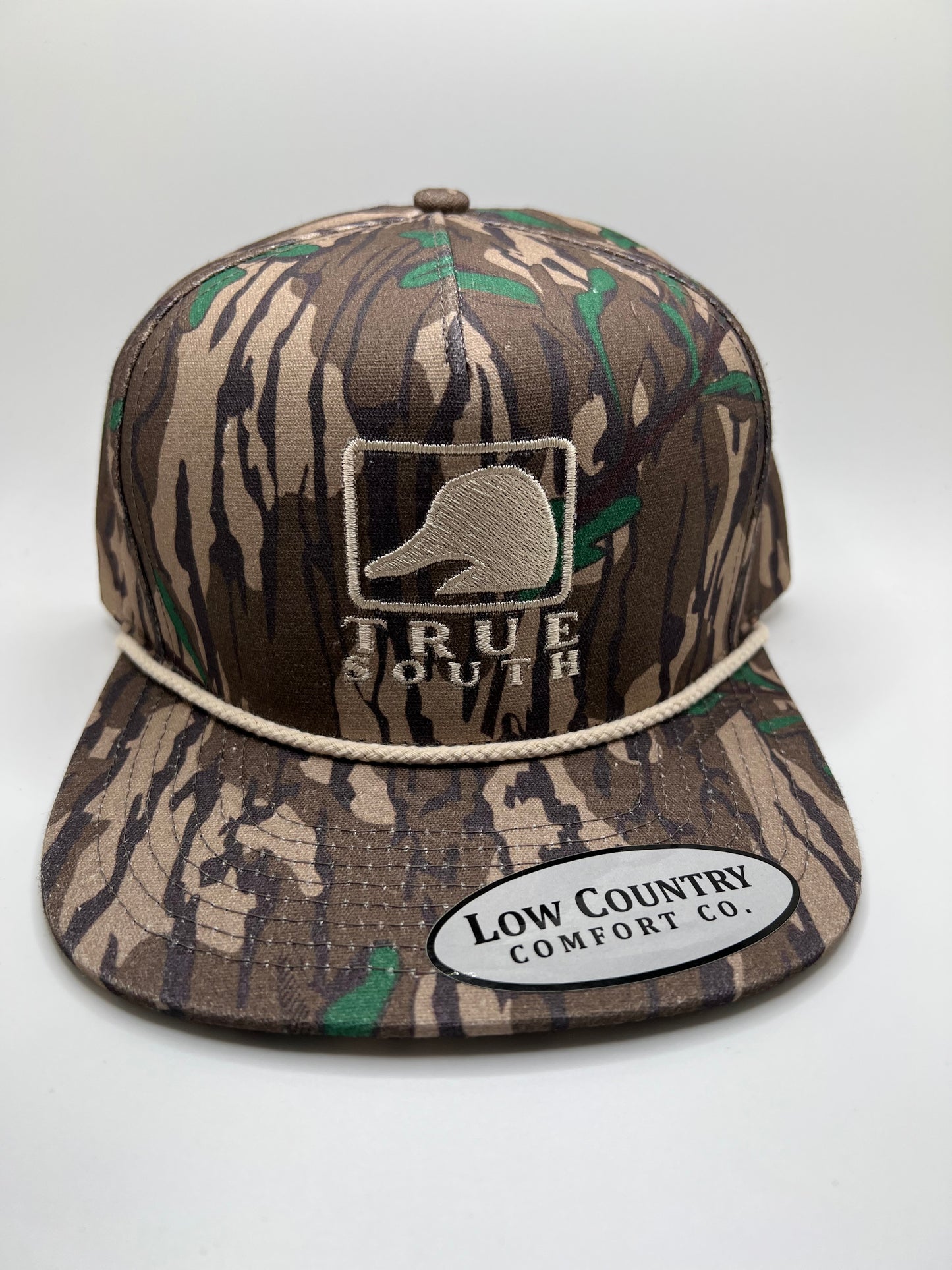 True South Embroidered Duck Head - Riverbed Threads Green Leaf Cotton Rope 5 Panel Hat