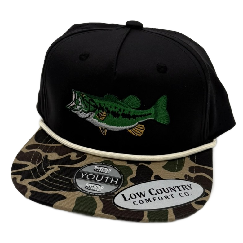 Youth - Full Bass 5perf Black/Camo Tan Rope