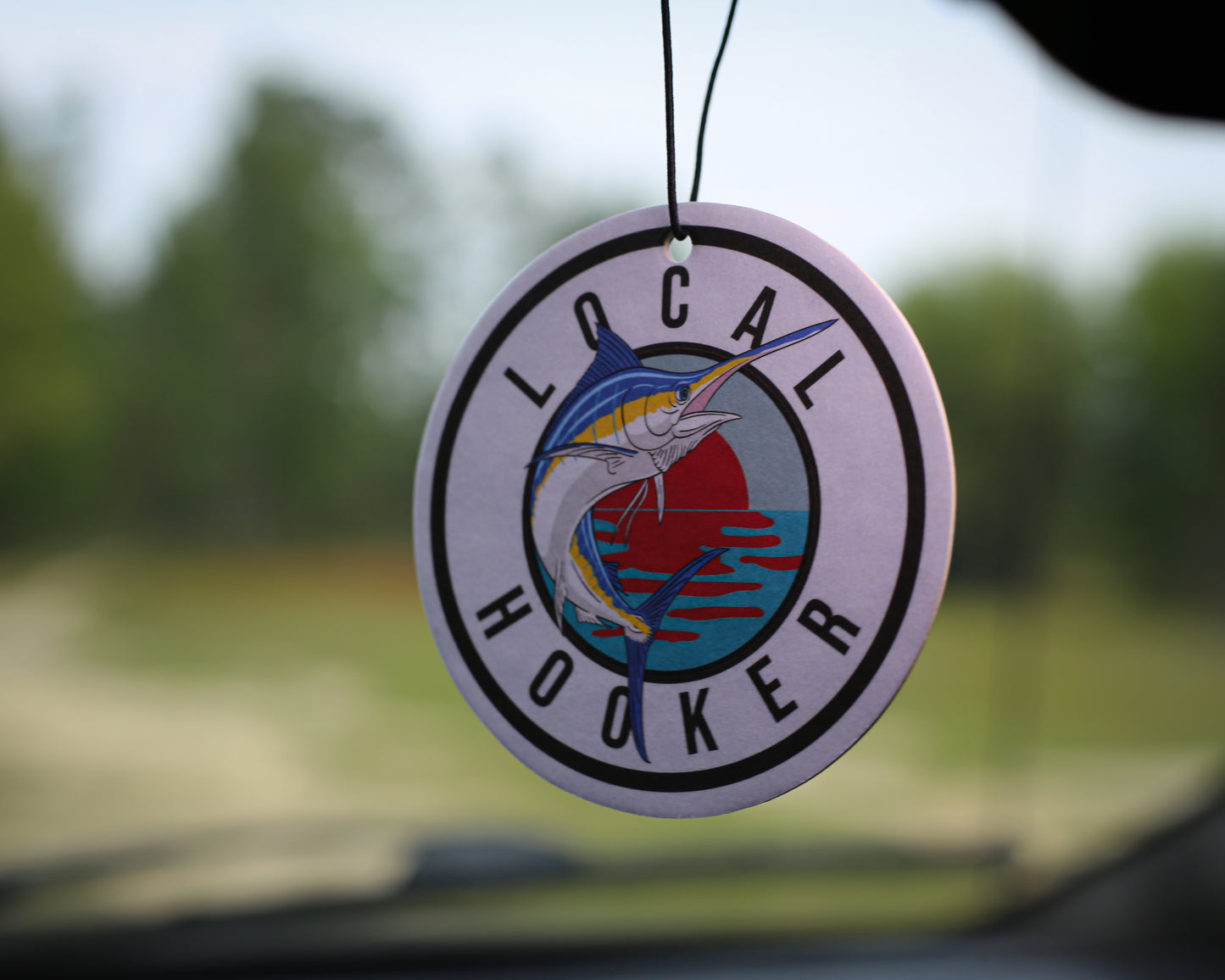Car Air Freshener - Marlin Circle Design - 2 pack Ocean Scent