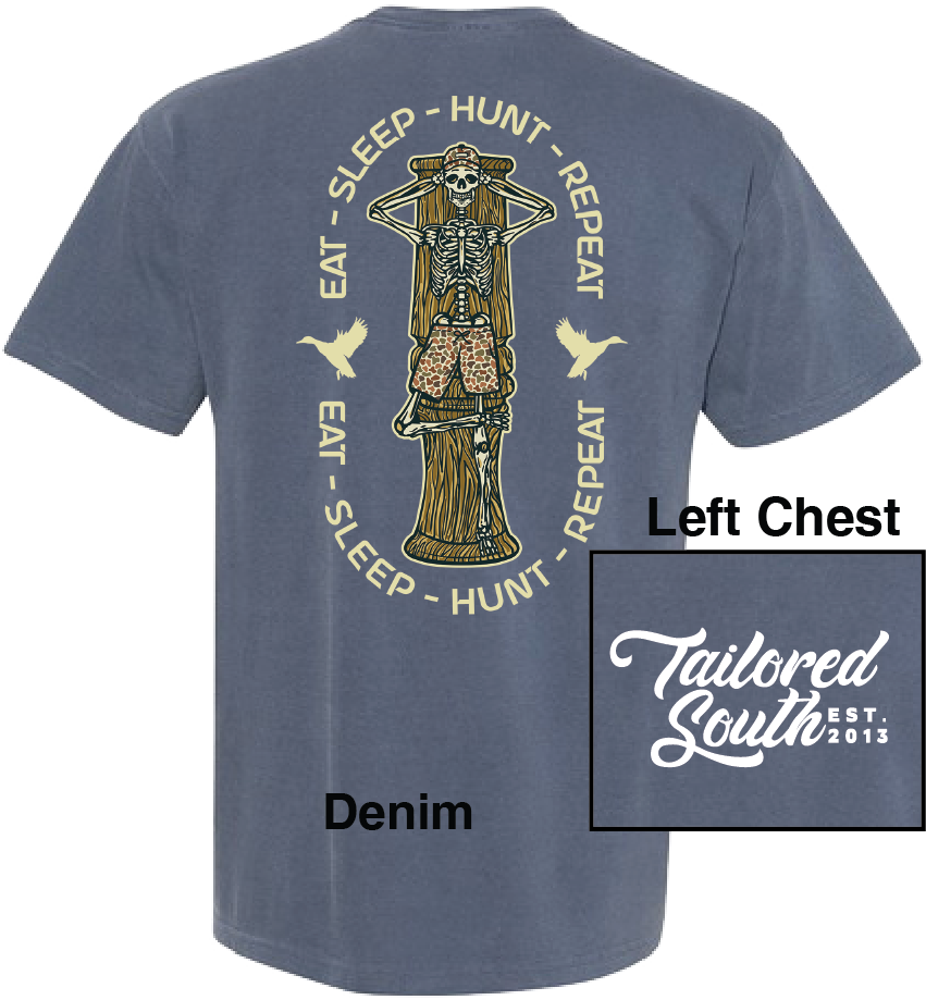 TS021 Eat Sleep Hunt Repeat Denim