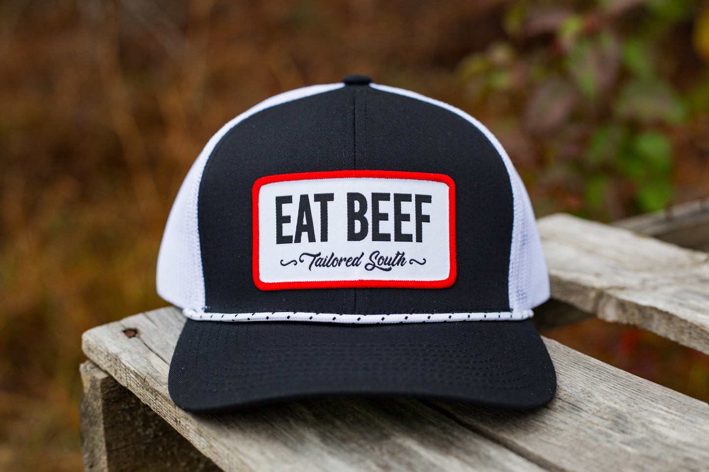 TS156 Eat Beef Patch 104BR Black/White