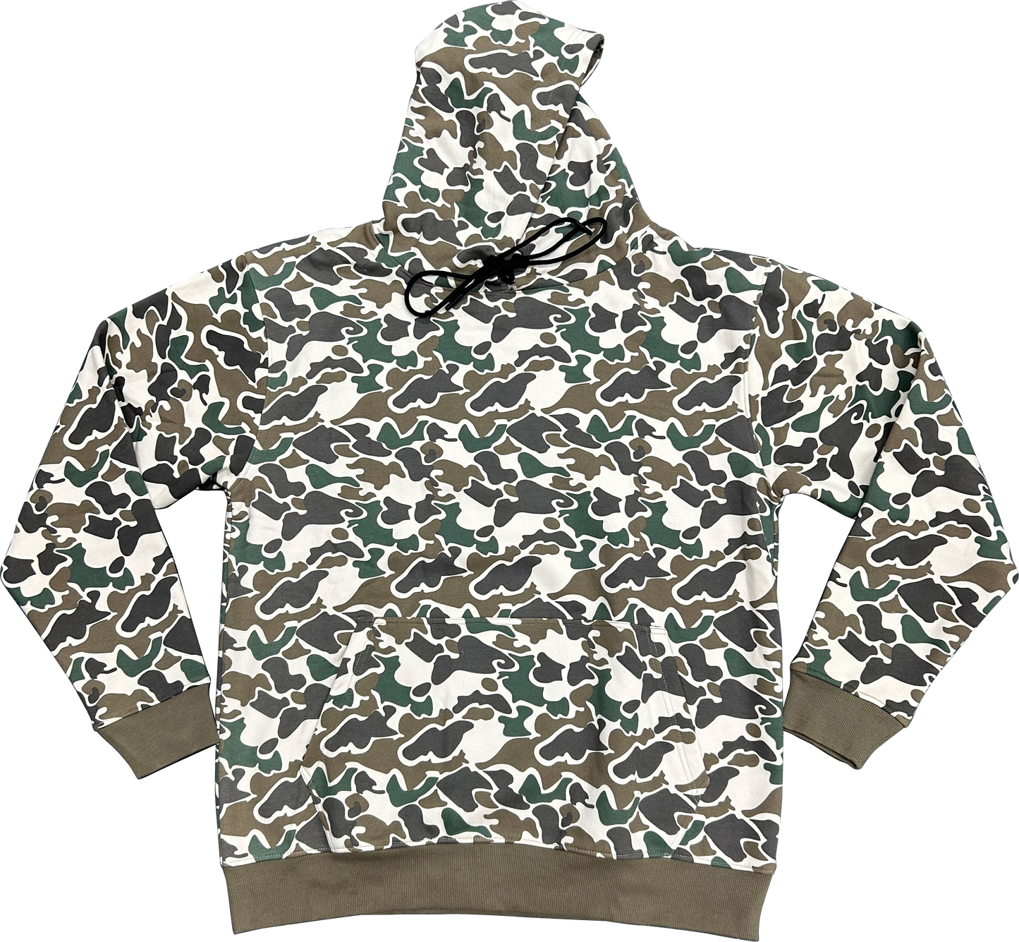 100 Brown Camo Hoodie - Embroidered Left Chest