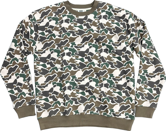 102 Brown Camo Crew - Embroidered Left Chest