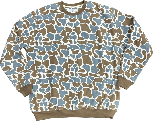 103 Blue Camo Crew - Embroidered Left Chest