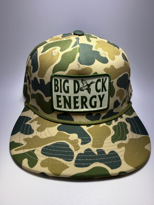 Big Duck Energy Sublimated Patch on a OS Camo Riverbed Threads 5 Panel Performance Rope Hat