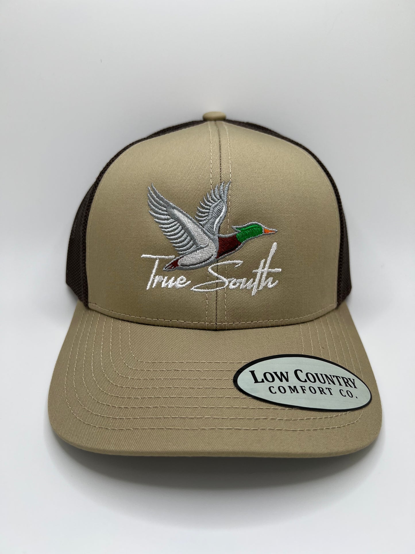 True South Duck Embroidery on a Khaki/Brown Trucker Hat