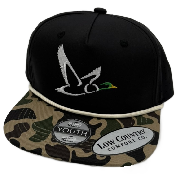 Youth - Flying Mallard 5perf Black/Camo Tan Rope