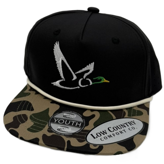 Youth - Flying Mallard 5perf Black/Camo Tan Rope
