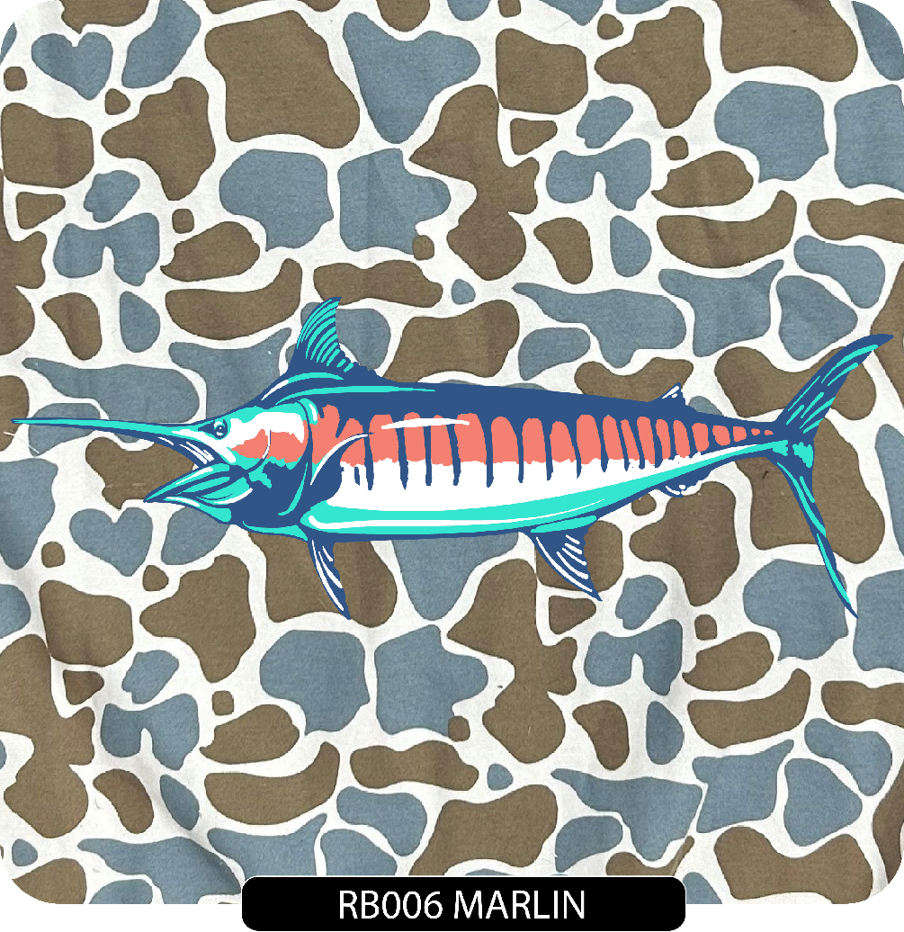 103 Blue Camo Crew - Embroidered Left Chest