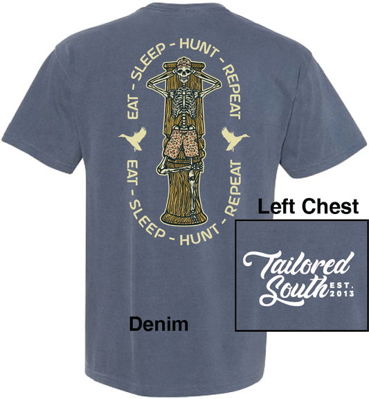 TS021 Eat Sleep Hunt Repeat Denim