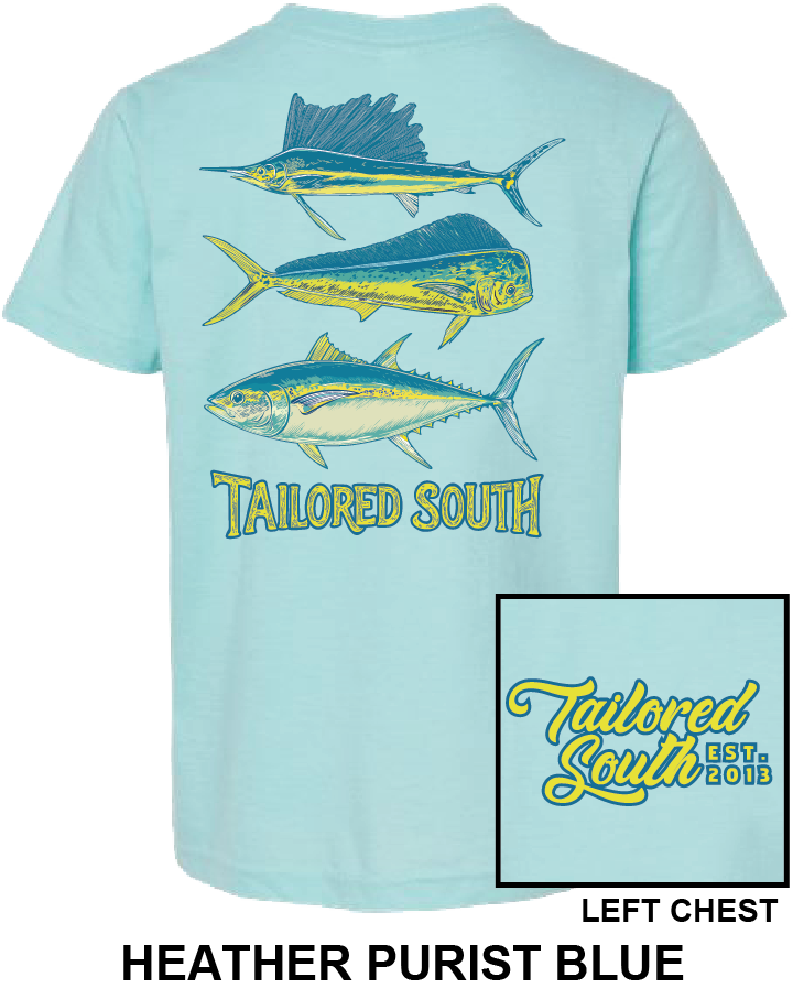 Youth Shirt - TS023Y - Fish - Heather Purist Blue