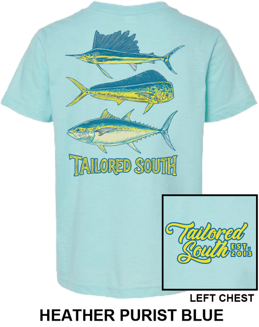 Youth Shirt - TS023Y - Fish - Heather Purist Blue